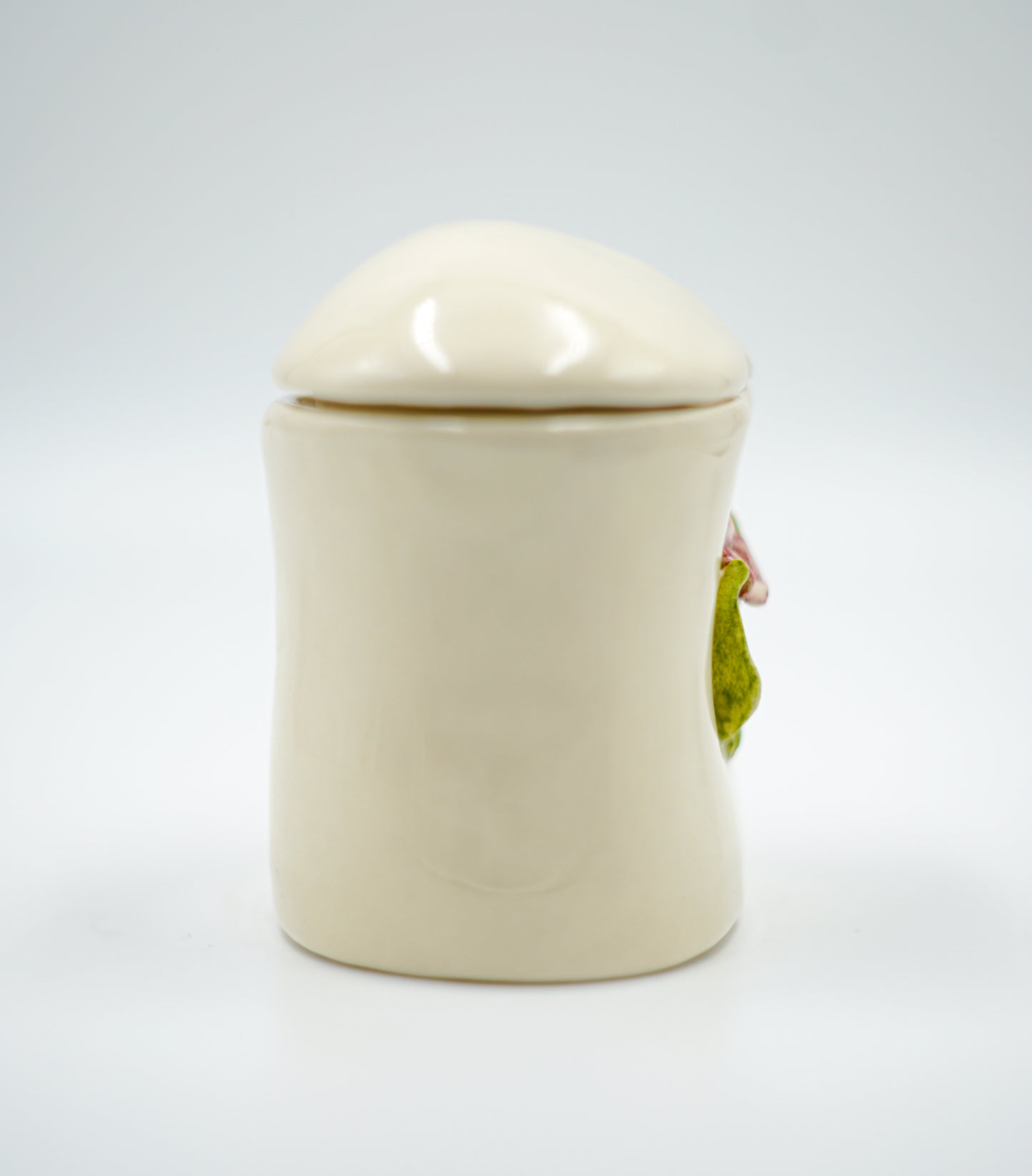 Joyerito de cerámica esmaltada con flor rosada en relieve- Cerámica hecha a mano