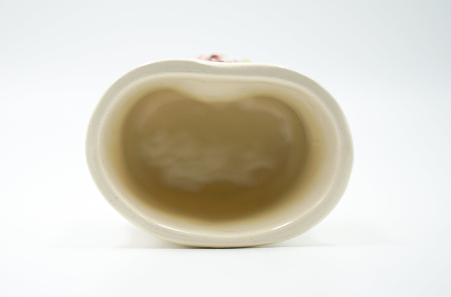 Joyerito de cerámica esmaltada con flor rosada en relieve- Cerámica hecha a mano