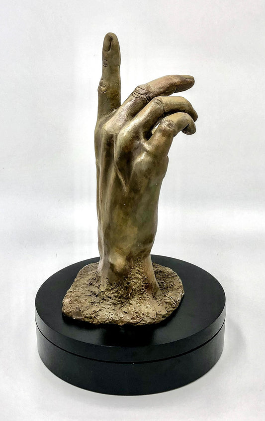 Escultura de cerámica hecha a mano – "La Mano" - Mano humana esmaltada